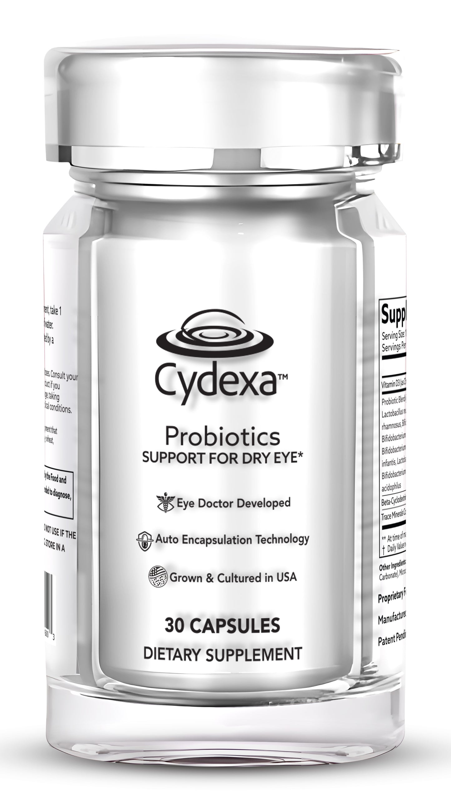 Cydexa™ Probiotics for Dry Eye Support, 30 Capsules, Eye Doctor Developed Dietary Supplement