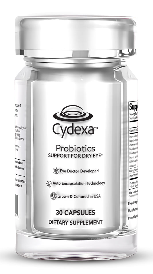 Cydexa™ Probiotics for Dry Eye Support, 30 Capsules, Eye Doctor Developed Dietary Supplement